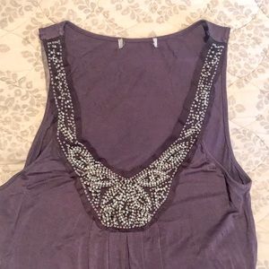 Beautiful beaded plum tank size small